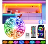 Strisce LED, 15M RGB Led Camera, APP Bluetooth Controllato Luci Gaming, LED Striscia Musica Sincronica, Luci Colorate Timer per Decorare TV, Cucina, Feste, La Stanza dei Bambini