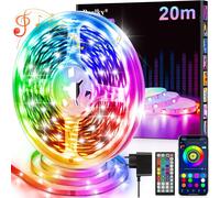 Realky Striscia LED, 20M RGB Luci Camera da Letto, Bluetooth APP Controllato Mul [EEK: A]