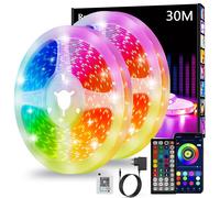 Realky Striscia LED 30M Luci LED Cambia Colore APP Bluetooth e Telecomando a 44