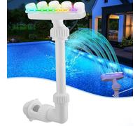 Reallnaive - Fontana solare per piscina, con luci LED a 7 colori, regolabile, per cascata, divertimento, spruzzatore sopra e interrato