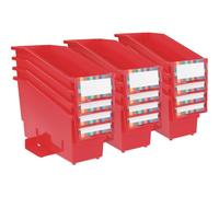 Really Good Stuff 159490RE - Porta libri e raccoglitori con aletta stabilizzatore e porta etichette, confezione da 12