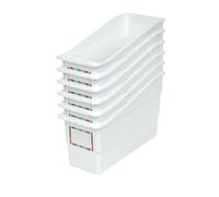 Really Good Stuff Durable - Confezione da 6 supporti per libri e raccoglitori, colore: bianco