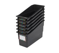 Really Good Stuff Durable - Confezione da 6 supporti per libri e raccoglitori, colore: nero