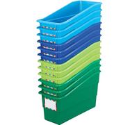 Really Good Stuff, durevole porta libri e raccoglitori, set di 12, fiume - ideale per organizzare libri, riviste, cartelle e molto altro - facile da pulire