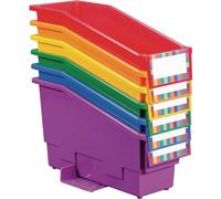 Really Good Stuff - Set di 6 cartelline per libri, riviste, raccoglitori con alette stabilizzanti e porta etichette - Durevole, non cadono