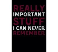 Really Important Stuff I Can Never Remember: Funny Lined Notebook for Work, Office Humor Journal, Perfect Gag Gift for Coworkers, Friends, and Family