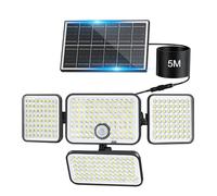 Really Luce Solare Led Esterno con Sensore di Movimento, Faretto Led Esterno con Pannello Solare con 301LED 3000mAh IP65 Impermeabile per Giardino Garage