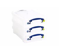 Really Useful Box 3 contenitori da 4,0 litri, per carta A4, trasparente