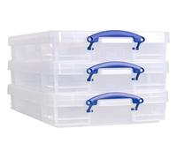 Really Useful Box Contenitore in plastica trasparente, 20 litri, confezione da 3