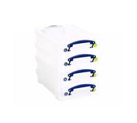 Really Useful Box Contenitore in plastica trasparente da 4 litri (confezione da 4)