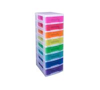 Really Useful Box Torre portaoggetti in plastica, 8 x 7 litri, struttura trasparente con cassetti arcobaleno