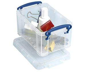 Really Useful - Scatola portaoggetti in plastica, 0,7 l, confezione da 8, colore: Trasparente