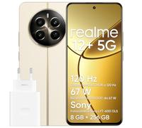 realme 12+ 5G Smartphone 8+256 GB con NFC, doppia scheda SIM, Chipset Dimensity 7050 5G, Display AMOLED fino a 120 Hz, Smart Touch antipioggia, SUPERVOOC fino a 67W, Beige (senza adattatore)