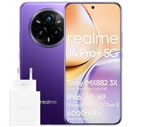 realme 14 Pro+ 5G Cellulare Android 12GB+512GB, 6,83" Smartphone, 50MP OIS Fotocamera, Qualcomm Snapdragon 7s Gen 3 5G, OLED Schermo 4 curvo da 120Hz, Batteria da 6000mAh, viola (Con adattatore)