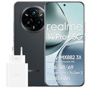 realme 14 Pro+ 5G Cellulare Android 12GB+512GB, 6,83" Smartphone, 50MP OIS Fotocamera, Qualcomm Snapdragon 7s Gen 3 5G, OLED Schermo 4 curvo da 120Hz, Batteria da 6000mAh, grigio (Con adattatore)