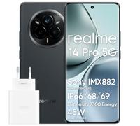 realme 14 Pro 5G Smartphone, 8 + 256GB, Cellulare, Chipset Dimensity 7300 Energy 5G, IP69, 50 MP Sony IMX882 OIS Fotocamera, Display 120Hz, Batteria da 5260 mAh, Grigio(Con Adattatore)