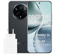 realme 14 Pro+ 5G Smartphone, Cellulare Android, 8+ 256 GB, 6.83", Fotocamera Sony OIS da 50 MP, Qualcomm Snapdragon 7s Gen 3 5G, IP69, Display a 120 Hz, 5260 mAh, Grigio (con Adattatore)