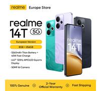 realme 14T 5G Smartphone NFC Processore Dimensity 6300 5G Batteria 5260mAh Ricarica 45W Display AMOLED 120Hz IP69