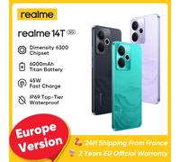 Realme 14T 8+256GB 5G Smartphone, processore Mediatek Dimensity 6300 octa-core, batteria da 6.000 mAh, schermo AMOLED da 6,67 pollici a 120Hz, ricarica rapida da 45W, fotocamera da 50 MP, supporto