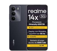 realme 14X 5G Smartphone 6+128 GB, Dimensity 6300 5G, Display da 120 Hz, Resistenza agli urti di grado militare, Fotocamera AI da 50 MP, Batteria di lunga durata da 5000 mAh, Nero T