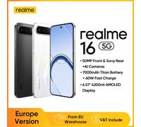realme 16 5G Smartphone Versione Europea, Chip MediaTek Dimensity 6400 Turbo, Display AMOLED da 6,57" a 120Hz, Batteria Titan da 6550mAh, Ricarica Rapida 45W, IP69
