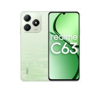 realme C63 4G, pelle vegana alta qualità, ultra sottile, display comfort 90 Hz, resistenza acqua IP54, gesti d'aria, batteria 5000 mAh (verde giada)