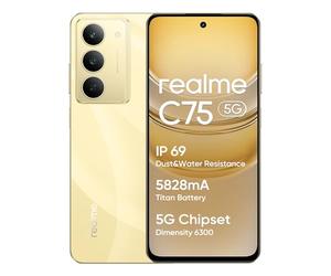 realme C75 5G Smartphone 8+256 GB, IP69,Batteria da 5828 mAh,Chipset Dimensity 6300 5G,Fotocamera super nitida da 50MP,120Hz Eye Comfort Display, Gold