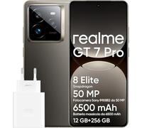 realme GT 7 Pro 5G Smartphone 12+256 GB,Processore Snapdragon® 8 Elite,Ricarica SUPERVOOC da 120 W,Batteria da 6.500mAh,Fotocamera AI Ultra-clear Snap,IP69,Sblocco subacqueoo,Grey(NO ADAPTER)