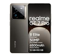 realme GT 7 Pro 5G Smartphone 12+512 GB,Processore Snapdragon® 8 Elite,Fotocamera AI Ultra-clear Snap,Ricarica SUPERVOOC da 120 W,Batteria da 6.500 mAh,IP69,Sblocco subacqueo,Grey(no adapter)