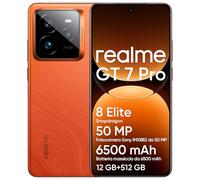 realme GT 7 Pro 5G Smartphone 12+512GB, Processore Snapdragon 8 Elite, Fotocamera AI Ultra-clear Snap, 6,78" 120Hz Display RealWorld Eco,Batteria da 6500mAh,IP69,Android 15,Arancione,Senza Adattatore