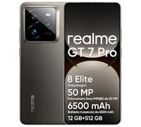 realme GT 7 Pro 5G Smartphone 12+512GB, Processore Snapdragon 8 Elite, Fotocamera AI Ultra-clear Snap, 6,78" 120Hz Display RealWorld Eco, Batteria da 6500mAh, IP69,Android 15,Grigio,Senza Adattatore