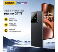 realme GT 7T 5G AI Smartphone Versione Globale, Display AMOLED da 6.8" con Mediatek Dimensity 8400 Max, Batteria da 7000 mAh, Ricarica a 120W