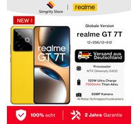 realme GT 7T 5G Smartphone, 12+256GB, Batteria 7000 mAh, Carica 120W, Chipset Dimensity 8400-MAX, Fotocamera IMX896 50MP, AI Planner, Display 6000nits Pro-Esports 120Hz, IP69 Yellow