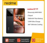 realme GT 7T 5G Smartphone 6.78'' Dimensity 8400 MAX Chipset 7000mAh Batteria 50MP Al Travel Snap Camera 120W Global Verion