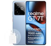 realme GT 7T Smartphone 5G 12+256 GB, chipset Dimensity 8400-MAX, batteria da 7000 mAh, display da 6,78" 1.5K 120Hz, fotocamera AI Travel Snap, IP69, IceSense Blu