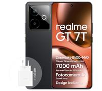 realme GT 7T Smartphone 5G 12+256 GB, chipset Dimensity 8400-MAX, batteria da 7000 mAh, display da 6,78" 1.5K 120Hz, fotocamera AI Travel Snap, IP69, IceSense Nero