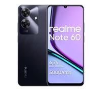 realme Note 60 Smartphone 4+128GB,Display 6.74in,modalità Eye Comfort 90Hz,Batteria 5000mAh,Processore UNISOC T612,fotocamera 32MP Ultra HD,supporto scheda micro-SD,Nero