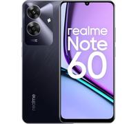 realme Note 60 - smartphone Android, Dual-SIM 4G, display LCD da 6,74 pollici a 90 Hz, 3 GB di RAM e 64 GB di ROM, batteria da 5000 mAh, fotocamera da 32 MP, Marble Black, senza adattatore
