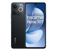 realme Note 70T Smartphone, 4+256GB, Batteria di lunga durata da 6.000 mAh, Protezione ArmorShell™, Spessore di soli 7,94 mm, Fino a 4+8 GB di RAM dinamica, NEXT AI, Caricabatterie non incluso, Nero