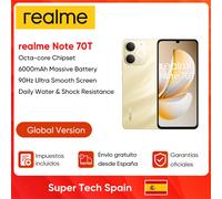 realme Note 70T Ai 4g Smartphone Versione globale 6000Mah Batteria 6,74" 90Hz Display comfort oculare Fotocamera 13Mp Ip54