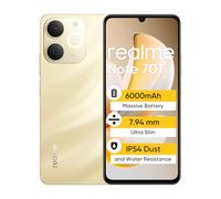 realme Note 70T Smartphone 4+128GB,Batteria di grande capacità 6000mAh,schermo 90Hz,comfort oculare,chipset UNlSOc T7250,IP54,Oro