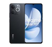 realme Note 70T Smartphone, 4+256GB, batteria 6000mAh, ricarica rapida 15W, display HD 90Hz da 6,75 pollici, fotocamera 18MP, chipset Octa-core T7250, NEXT AI, IP54, senza caricatore - Nero