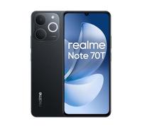 realme Note 70T Smartphone, 4+256GB, Batteria di lunga durata da 6.000 mAh, Protezione ArmorShell™, Spessore di soli 7,94 mm, Fino a 4+8 GB di RAM dinamica, NEXT AI, Caricabatterie non incluso, Nero