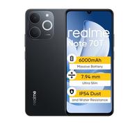 realme Note 70T Smartphone 4+64GB,Batteria di grande capacità 6000mAh,schermo 90Hz,comfort oculare,chipset UNlSOc T7250,IP54,Nero