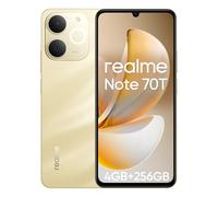 realme Note 70T Smartphone,Batteria da 6000 mAh,Protezione ArmorShell,6,74" 90Hz Display,4GB+256GB Telefono,Dual SIM Android 15,IP54,Gold