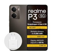 realme P3 5G Smartphone 12+512 GB, Processore Snapdragon 6 Gen 4 5G, Batteria titanica da 5260mAh,Ricarica rapida da 45W, AMOLED da 120 Hz, Luminosità di picco a 2.000 nit, IP69, Grigio rr