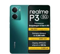 realme P3 5G Smartphone 12+512 GB, Processore Snapdragon 6 Gen 4 5G, Batteria titanica da 5260mAh,Ricarica rapida da 45W, AMOLED da 120 Hz, Luminosità di picco a 2.000 nit, IP69, Green