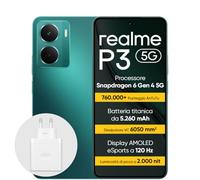 realme P3 5G Smartphone 12+512 GB, Processore Snapdragon 6 Gen 4 5G, Batteria titanica da 5260mAh,Ricarica rapida da 45W, AMOLED da 120 Hz, Luminosità di picco a 2.000 nit, IP69, Green