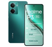 realme P3 Smartphone 5G, 12GB di RAM, 512GB di ROM, display AMOLED Esports a 120Hz da 6,67", Snapdragon®6 Gen 4, batteria da 5260mAh, sistema di raffreddamento AeroSpace, IP69, Verde(senza adattatore)