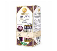 REALMIX Bevanda Istantanea Cremosa Alla Patata Dolce Viola, 10 Stick da 16g | Ube Latte Cremoso In Stick Pratici, Bevanda Istantanea Calda o Fredda, Vegan E Versatile, Perfetta Per Una Pausa Colorata
